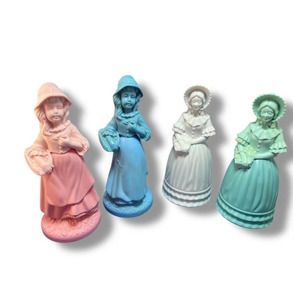 LOT of 6 Vintage 70s Avon Pretty Girl Pink & Little Girl Blue Cotillion EMPTY - Picture 3 of 8